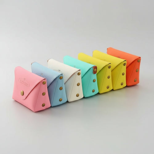 Cute candy color key organizer case with Korean style macaron coin purse design for girls and women