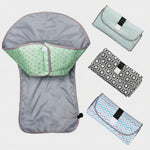 Foldable baby changing pad with waterproof surface for travel, stroller use, and convenient diaper changes
