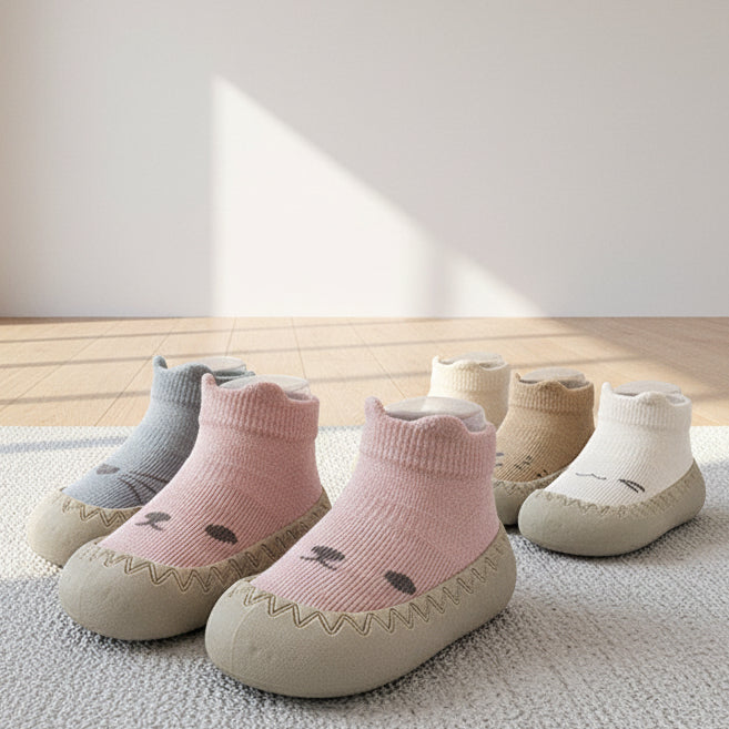 Baby soft sole first walker shoes with non-slip design for toddlers learning to walk