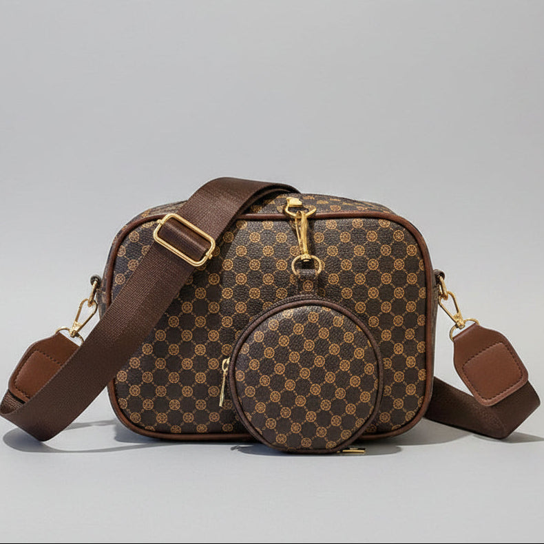 Vintage plaid women's crossbody bag with luxury designer shell design and small square shoulder purse style